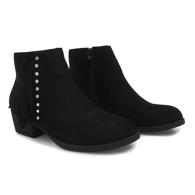Stivaletti in pelle scamosciata Jodhpur GF001 Nero 1