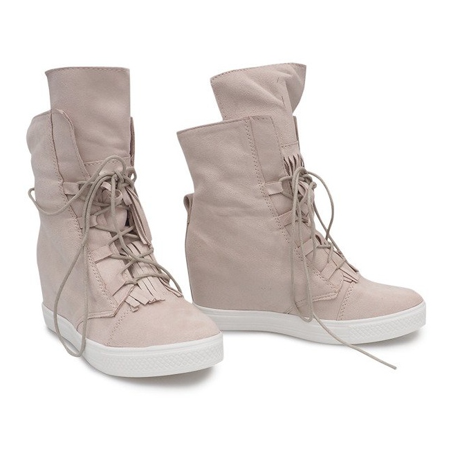 Sneakers con zeppa A30 Beige 2