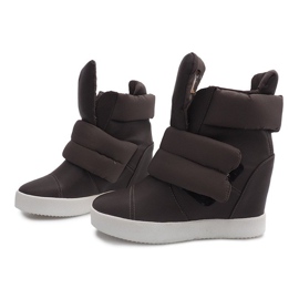 Scarpe da ginnastica calde con zeppa 01-3 Kaki verde 1