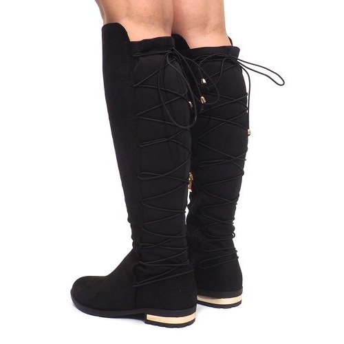 Stivali Scamosciati Pompon G-42 Nero 2
