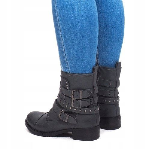 Stivali Caldi Con Fibbia M172 Grigio 1