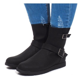 Stivali Caldi Con Fibbia B9813 Nero 1