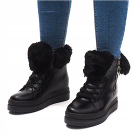 Sneakers calde SJ665-1 Nere nero 2