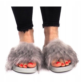 Pantofole Con Pelliccia HN51-5 Grigie grigio 1