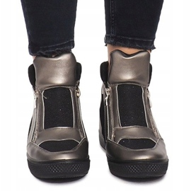 Sneakers con zeppa TL020-3 nero grigio 1