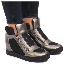 Sneakers con zeppa TL020-3 nero grigio 2