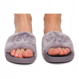 Pantofole Con Pelliccia Love HN02-9 Grigie grigio 1