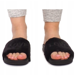 Love HN02-4 Pantofole in pelliccia nera nero 1