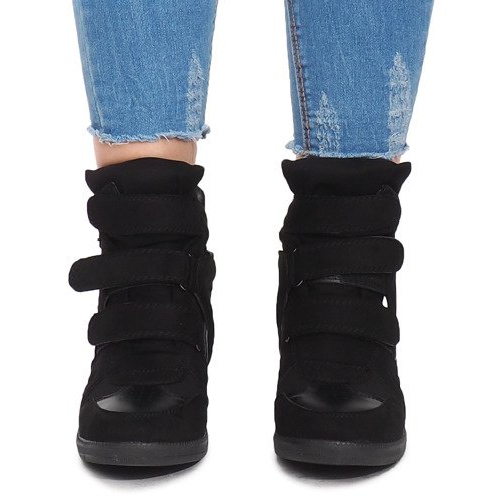 Sneakers con zeppa BZ8386 Nere nero 1