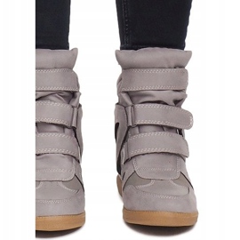 Sneakers con zeppa BZ8386 Grigie grigio 1