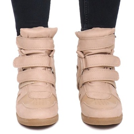 Sneakers con zeppa BZ8386 Cachi multicolore verde 1