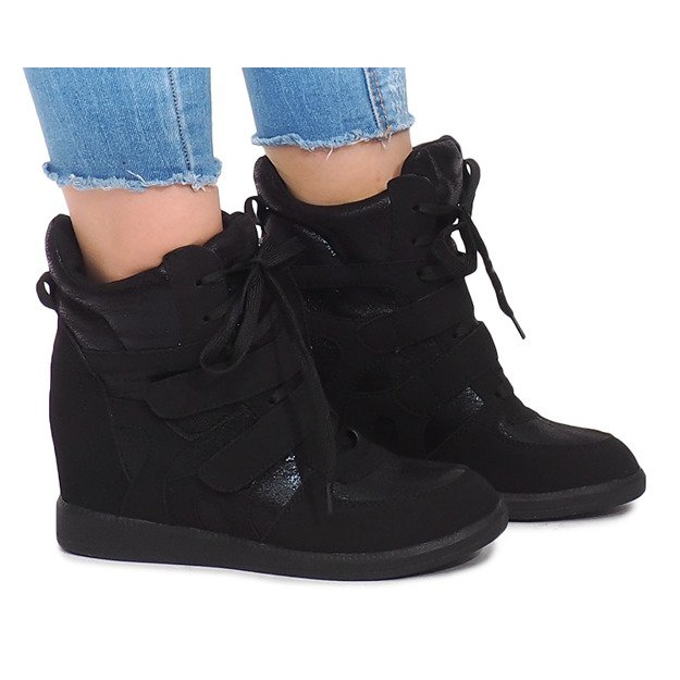 Sneakers con zeppa 1628 Nere nero 2