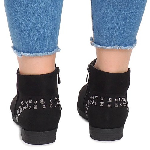 Stivali Scamosciati Con Borchie 30696 Nero 2