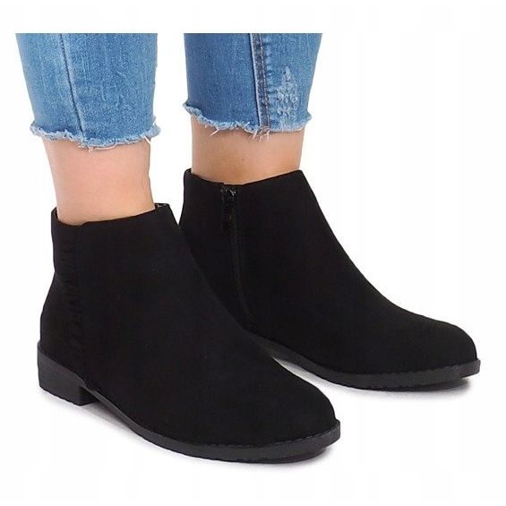 Stivaletti Scamosciati Con Cerniere 99-387 Nero 1