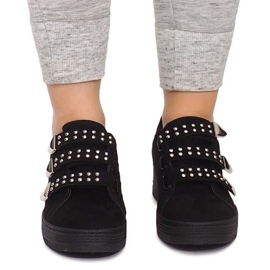 Sneakers Con Velcro Con Paillettes AB-3 Nero 1