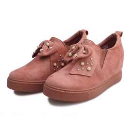 Sneakers rosa con zeppa 6186 1