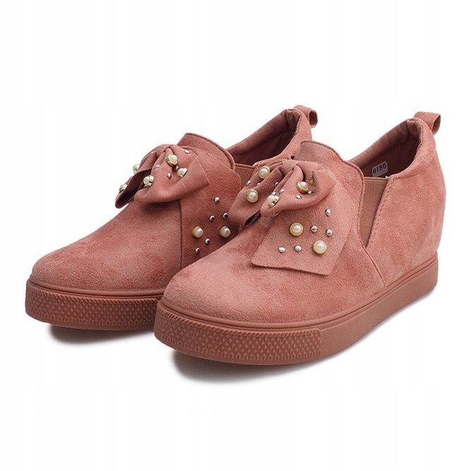 Sneakers rosa con zeppa 6186 1