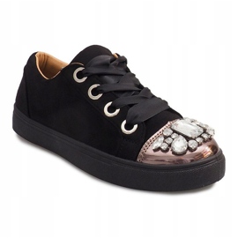 Sneakers riccamente decorate 6192 Nere nero 1