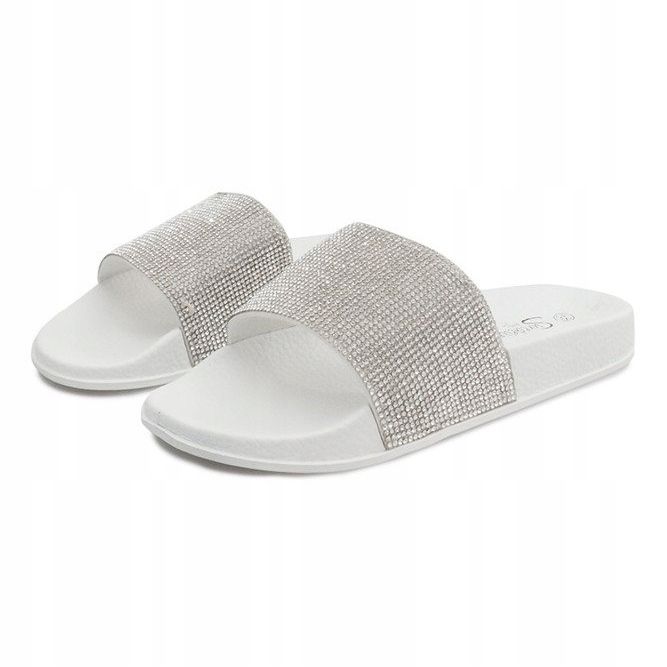 Pantofole Lucide Con Paillettes SL-32 Bianco grigio 1