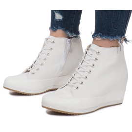 Scarpe da ginnastica con zeppa bianche Materiale Capucine bianco 1