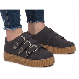 Sneakers grigie sulla piattaforma Creepersy Candice grigio 1