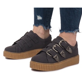 Sneakers grigie sulla piattaforma Creepersy Candice grigio 2
