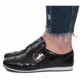 Scarpe Brogue Nere Con Velcro Denise nero 1