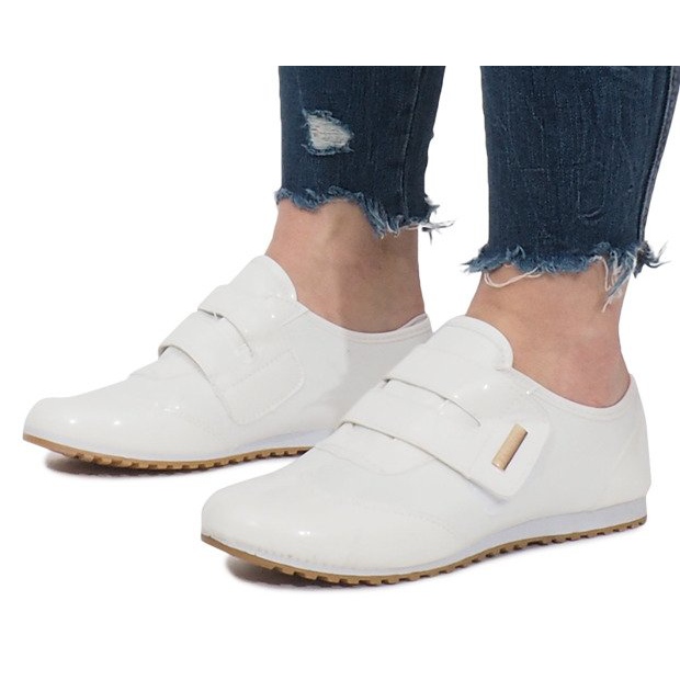 Scarpe con velcro Denise bianche bianca 2