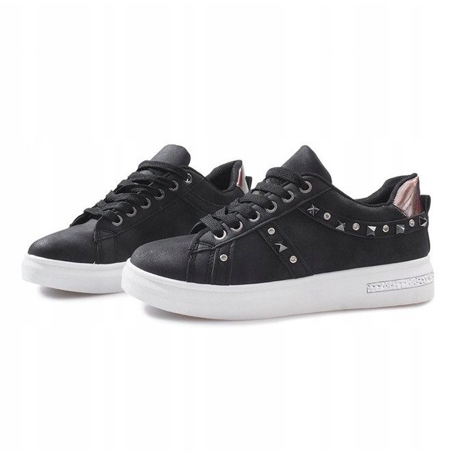 Sneakers nere con borchie Lucette nero 1