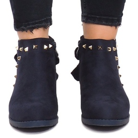 Stivali in camoscio con cerniera LL-168 Blu navy 1