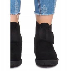 Stivaletti e fiocchi in camoscio FA162 Nero 1