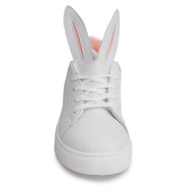 Sneakers bianche con orecchie da coniglio bianco 1