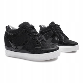 Sneakers nere con zeppa Lucienne nero 1