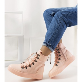 Sneakers rosa traforate sulla zeppa Mathilde 1