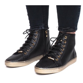 Sneakers Maud nere traforate nero 1