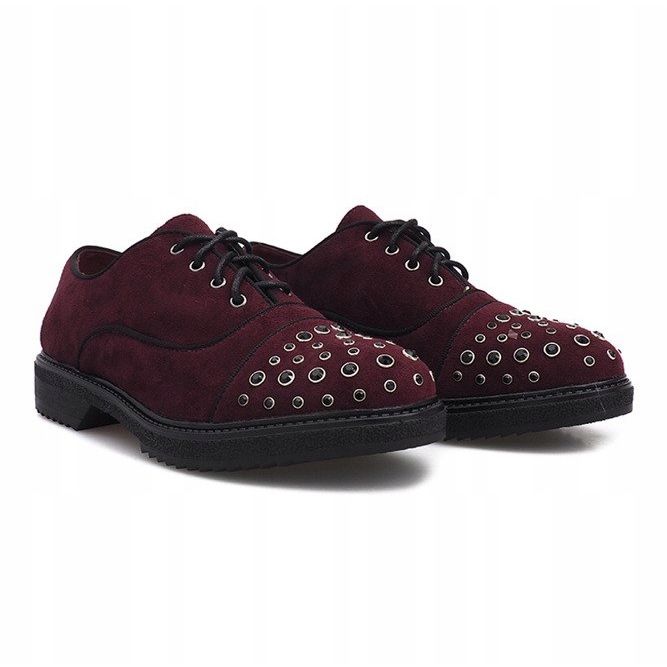 Brogue bordeaux con borchie Raymonde rosso 1