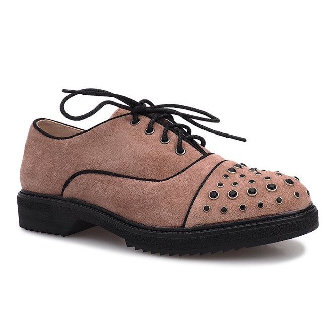 Scarpe brogue rosa con borchie Raymonde 2