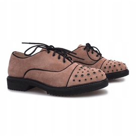 Scarpe brogue rosa con borchie Raymonde 1