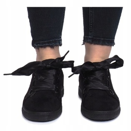 Sneakers nere con fiocchi Salomé nero 1