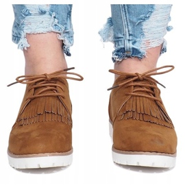 Mocassini cammello con frange Crushing Hard marrone 1