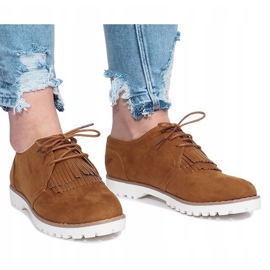 Mocassini cammello con frange Crushing Hard marrone 2