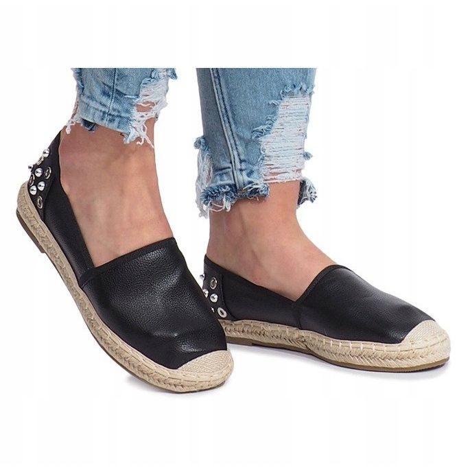 Espadrillas nere con borchie Dolita nero 1