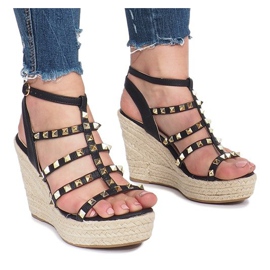 Sandali con zeppa neri delle espadrillas Mood nero 1