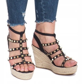 Sandali con zeppa neri delle espadrillas Mood nero 2
