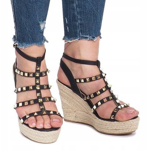 Sandali con zeppa neri delle espadrillas Mood nero 2