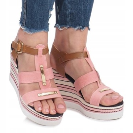 Dolci sandali con zeppa rosa 3