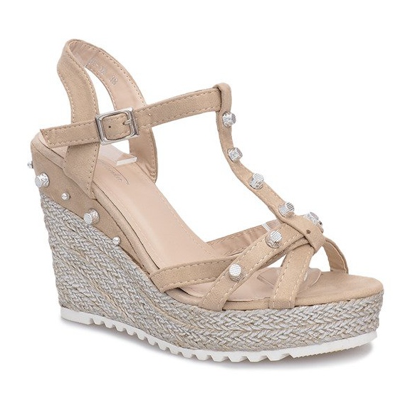 Sandali con zeppa beige Espadrillas Chillin 1