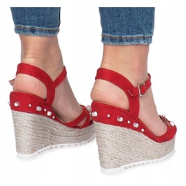 Sandali rossi con zeppa Espadrillas Chillin rosso 1