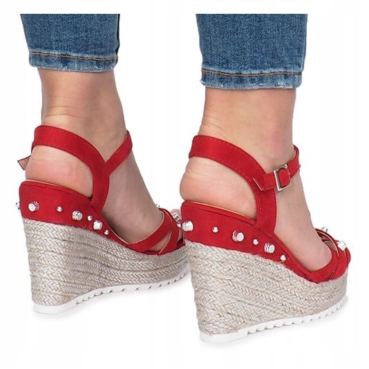 Sandali rossi con zeppa Espadrillas Chillin rosso 1