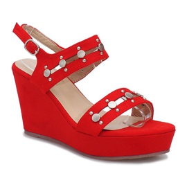 Sandali con zeppa rossi Give it Up rosso 1